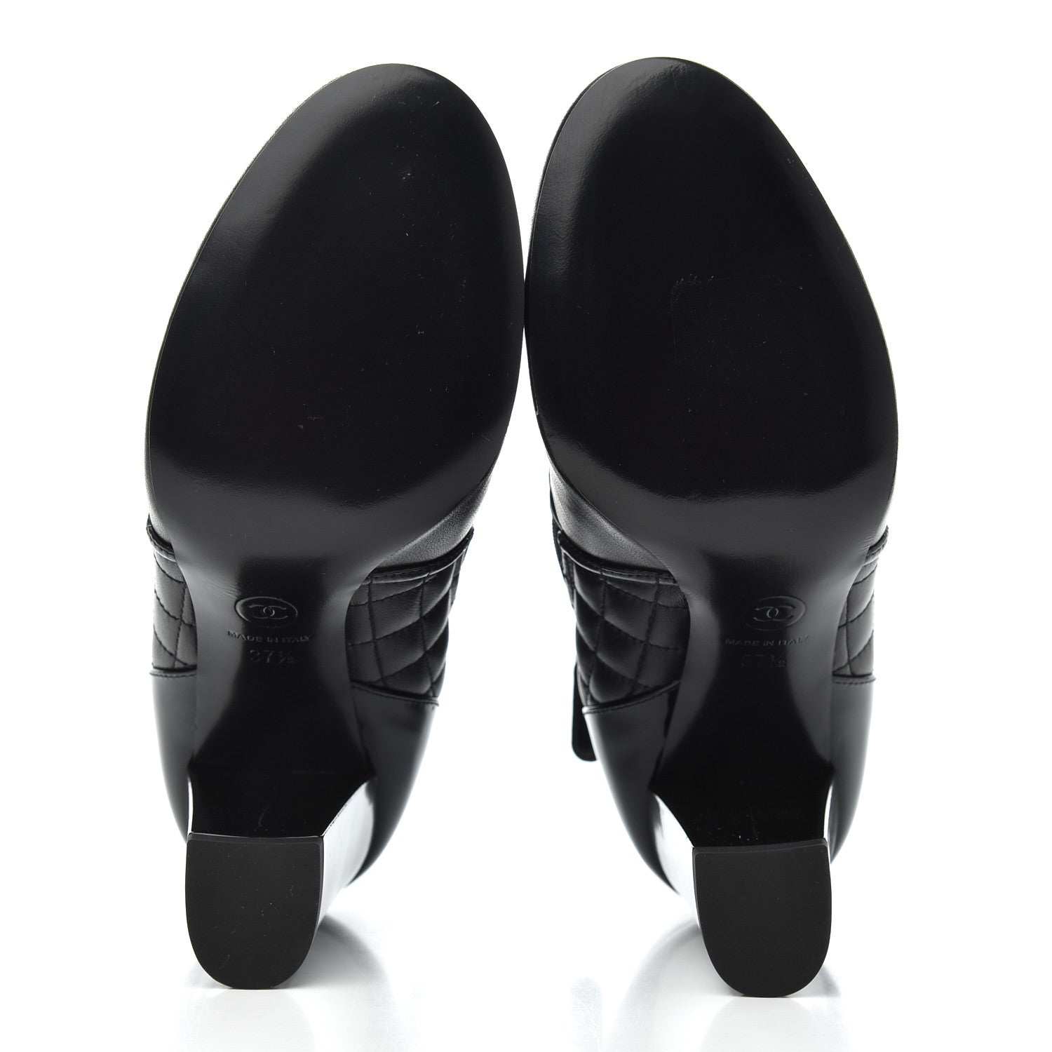 Chanel Lambskin Chain CC Short Boots 37.5 Black 5 of 13