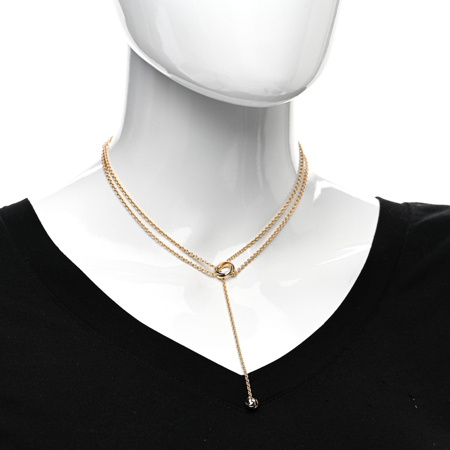 Cartier 18K Pink Yellow White Gold Baby Trinity Pampilles Necklace 2 of 4