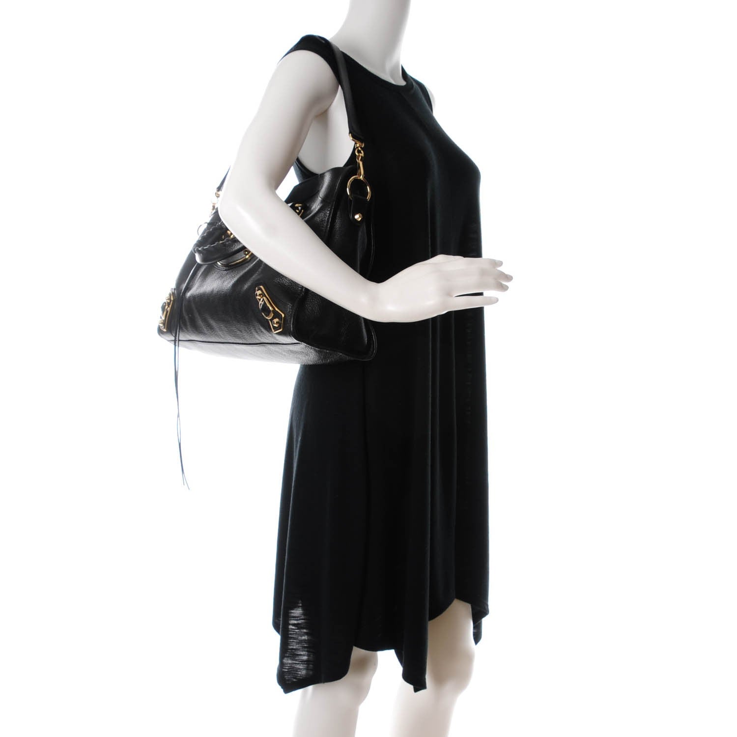 Balenciaga Chevre Gold Metallic Edge Hardware City Black 2 of 7
