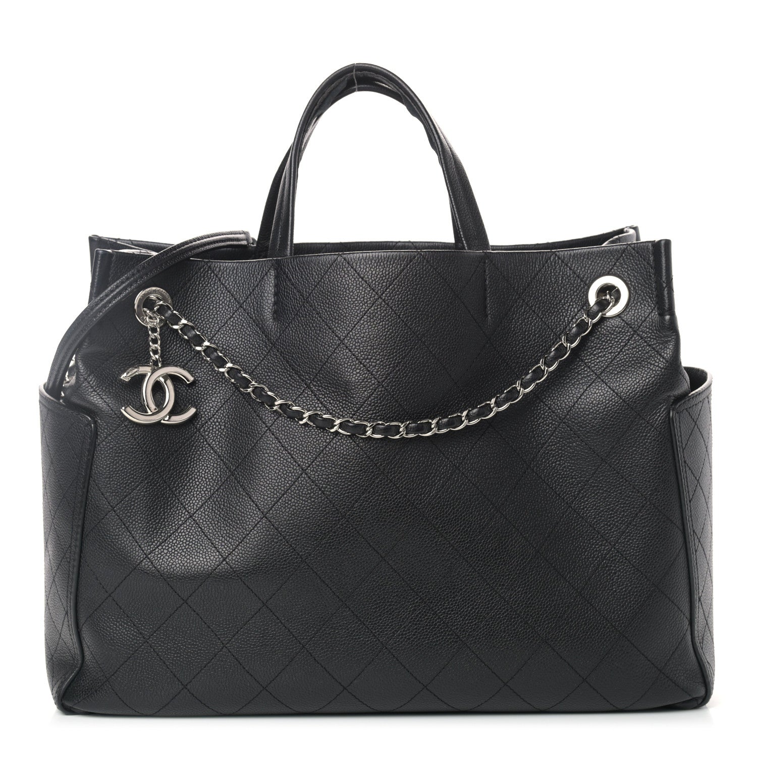 Chanel Grained Calfskin CC Pocket Tote Black 1 of 14