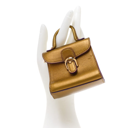 Delvaux Metallic Calfskin Mini Brillant Bag Charm Gold 2 of 7