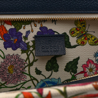 Gucci Canvas Medium Flora Tote White Multicolor Blue Agata 6 of 10