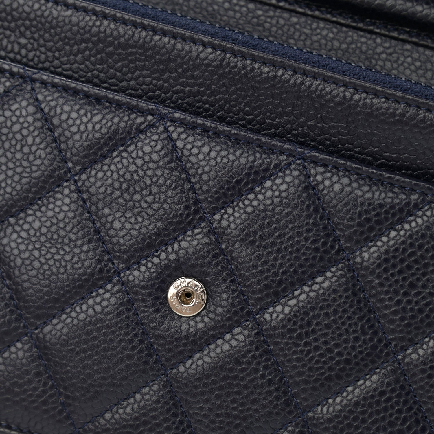 Chanel Caviar Quilted Wallet On Chain WOC Navy Blue 11 of 13