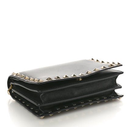 Valentino Garavani Vitello Rockstud Flap Wallet On Chain Black 4 of 10