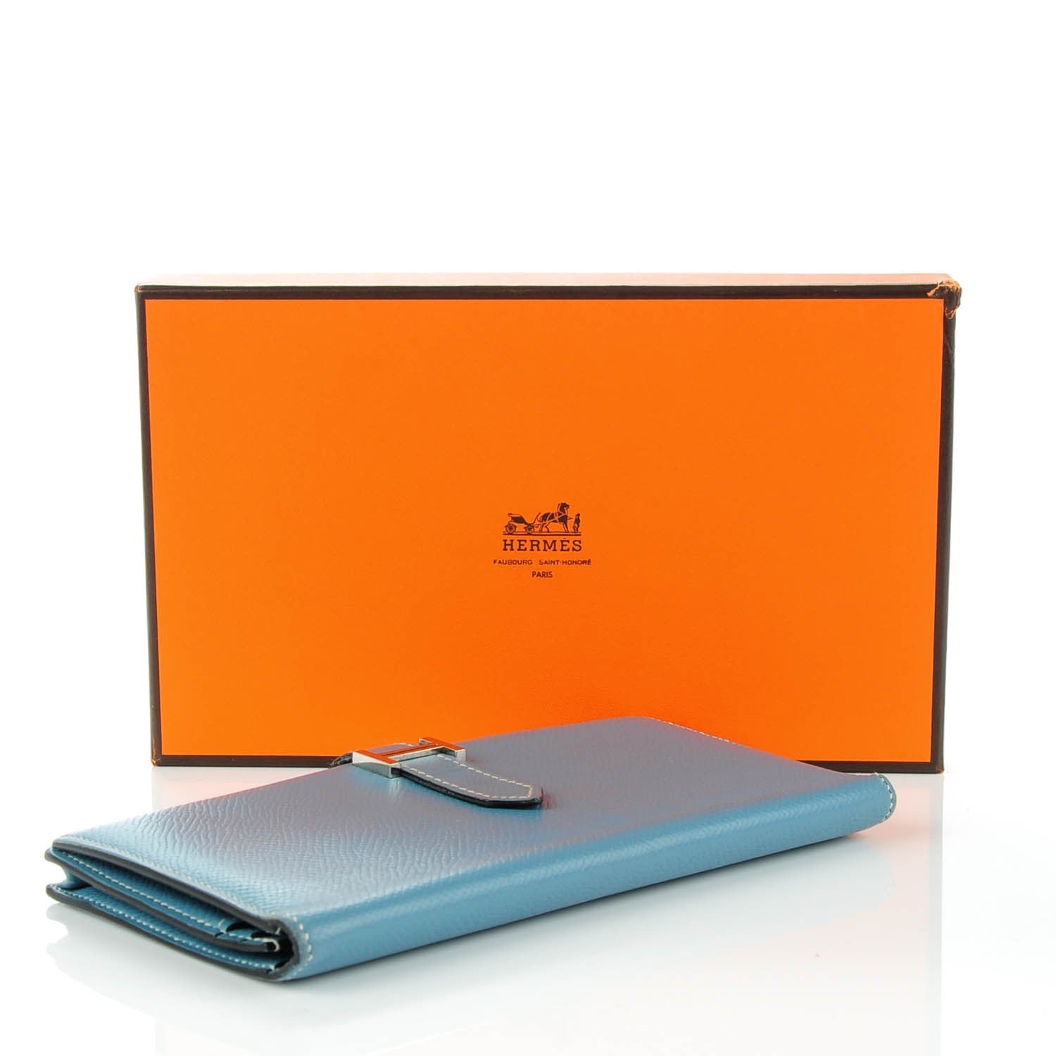 Hermes Epsom Bearn Wallet Blue Jean 4 of 8