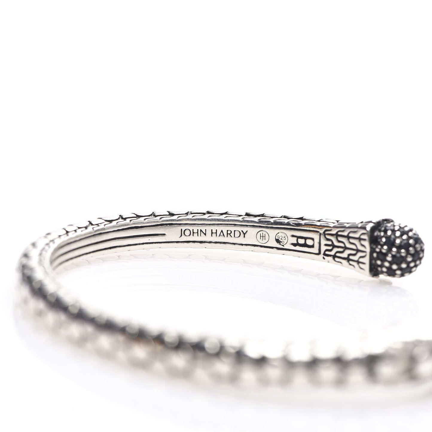 Sterling Silver Black Sapphire Dot Cuff Bracelet