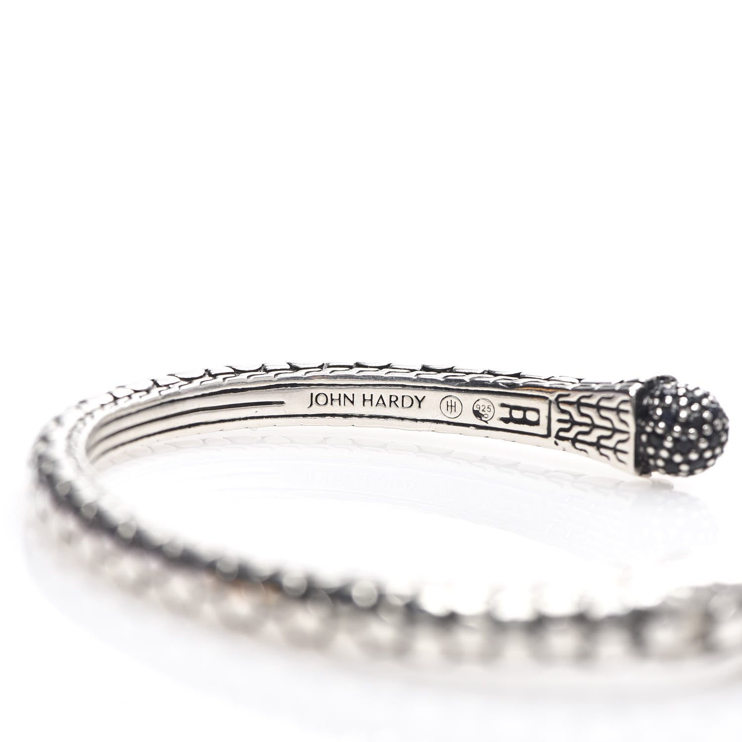 John Hardy Sterling Silver Black Sapphire Dot Cuff Bracelet 4 of 4