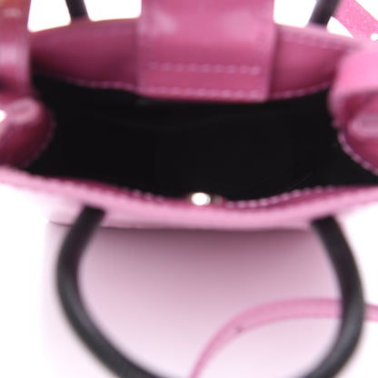 Balenciaga Varnished Glitter Calfskin Logo Shopping Phone Holder Bag Old Rose 5 of 9