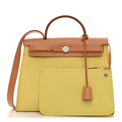 Hermes Toile Vache Hunter Herbag Zip 31 PM Soufre 1 of 12