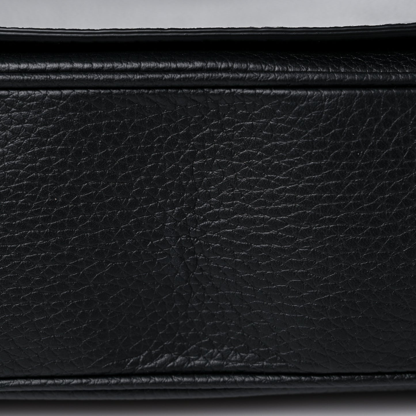 Grainy Calfskin Embossed Bruno Messenger Black