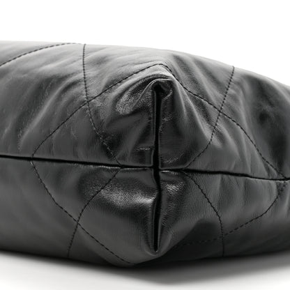 Chanel Shiny Calfskin Quilted Small Chanel 22 So Black 11 of 12