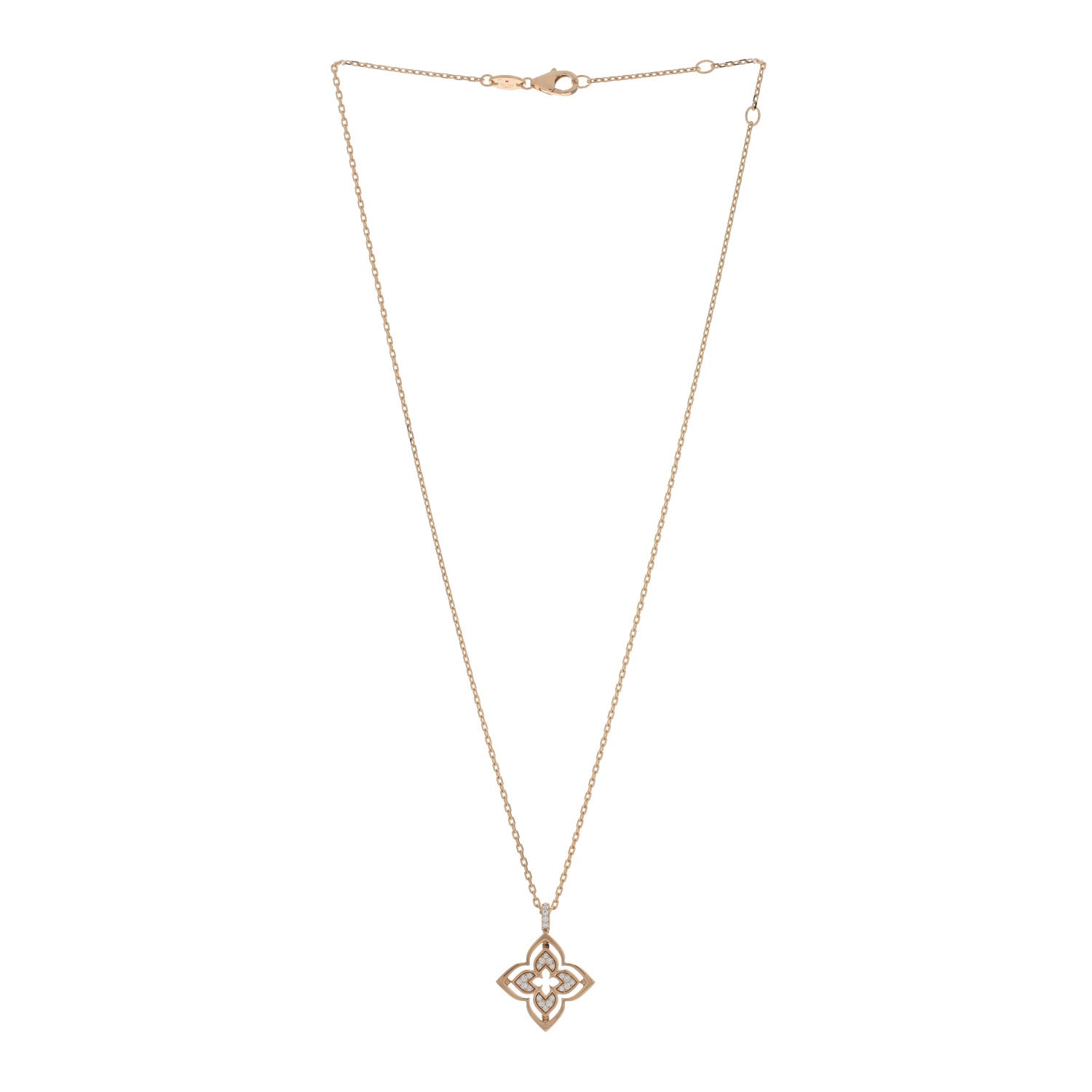 Roberto Coin 18K Rose Gold Diamond Mother of Pearl Small Venetian Princess Pirouette Pave Pendant Necklace 2 of 5