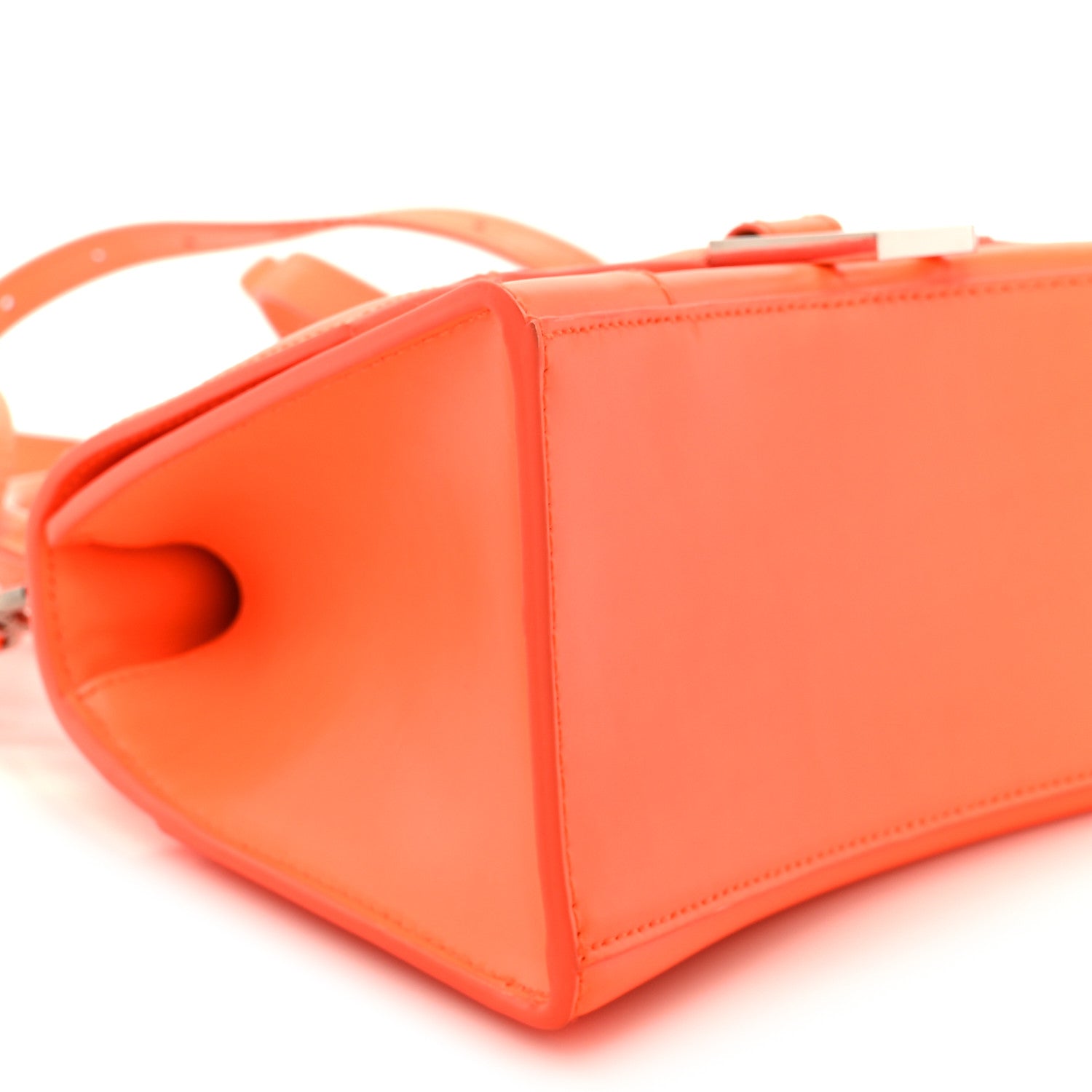 Balenciaga Shiny Box Calfskin Small Hourglass Top Handle Bag Fluo Orange 10 of 11