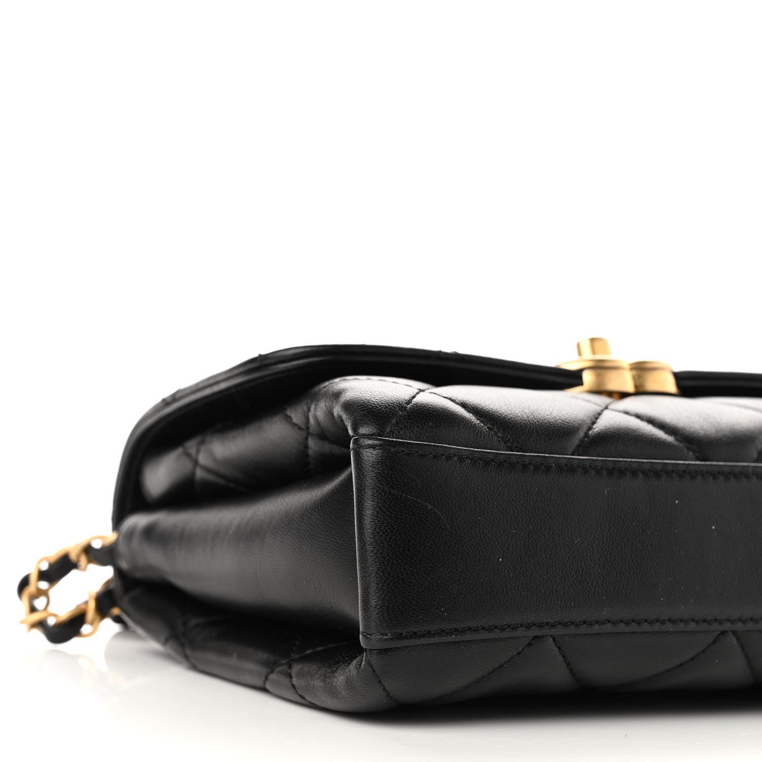 Chanel Lambskin Quilted Mini CC Crystal Logo Chain Flap Black 9 of 11