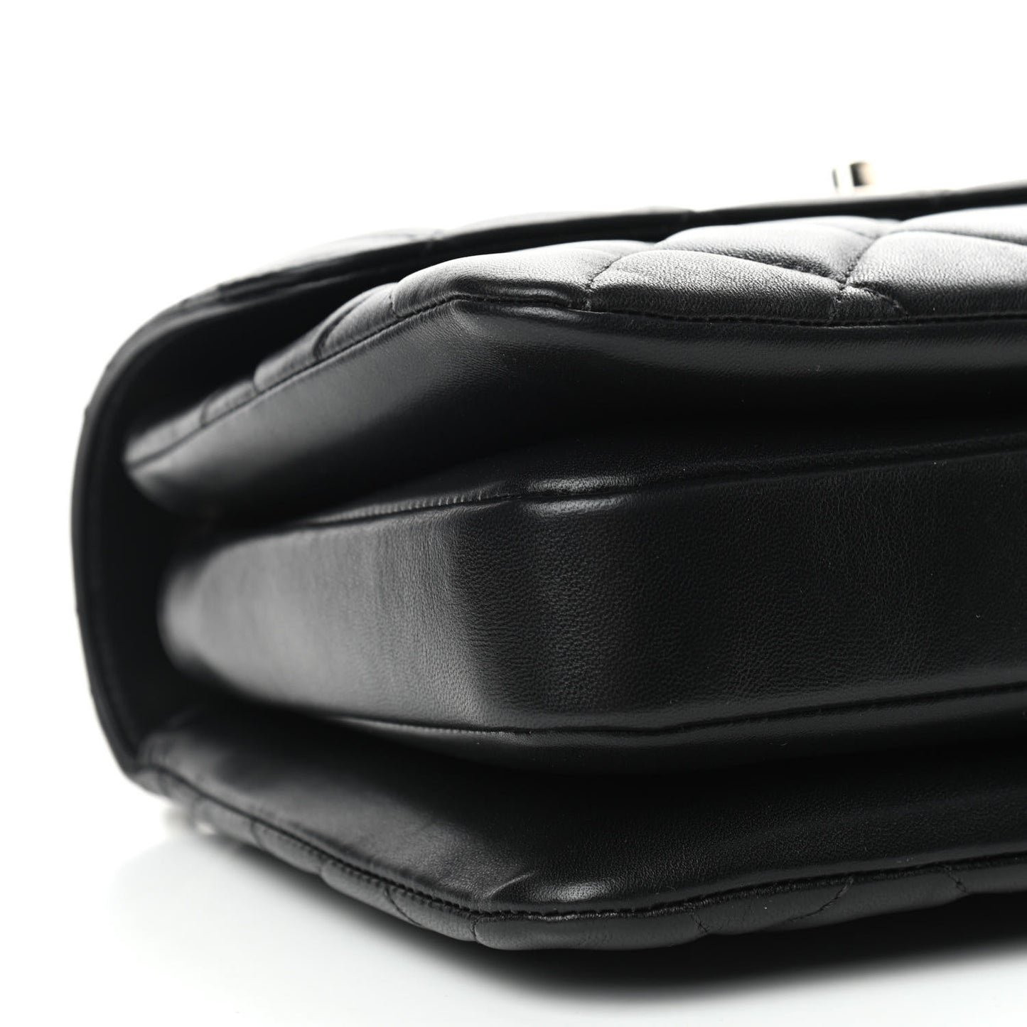 Lambskin Quilted Small Trendy CC Dual Handle Flap Bag Black