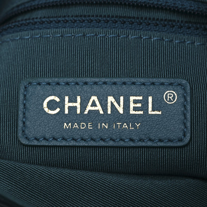 Chanel Suede Quilted Fringe CC Chain Bucket Drawstring Bag Blue 6 of 11