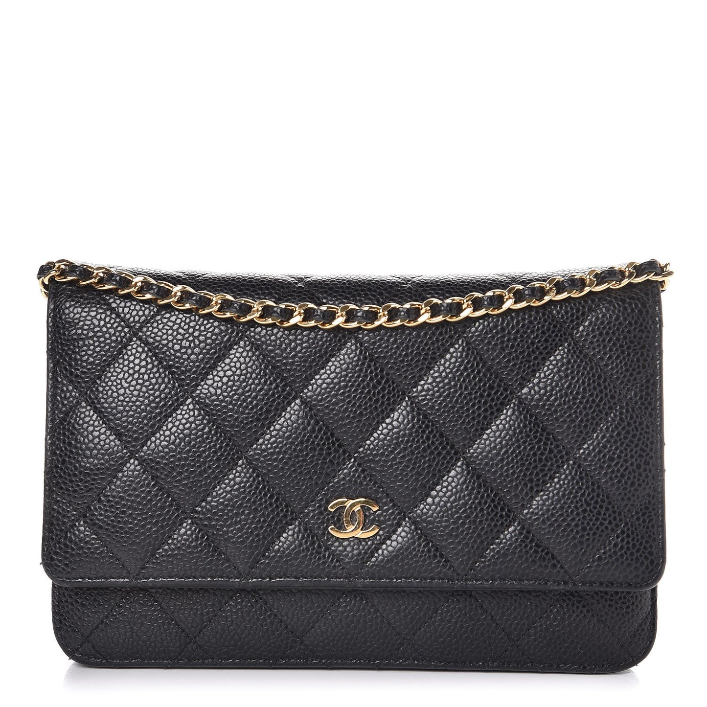 Caviar Quilted Wallet On Chain WOC Black