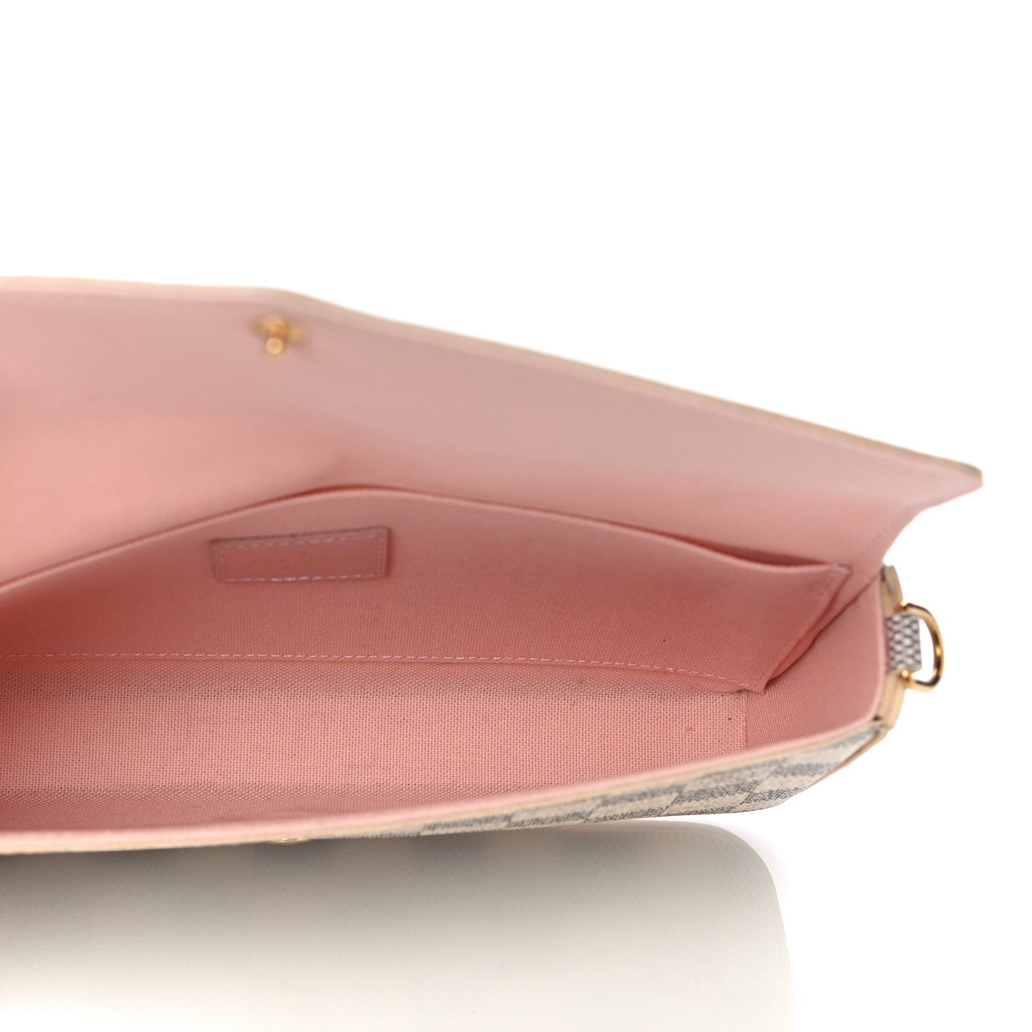 Louis Vuitton Damier Azur Pochette Felicie Chain Wallet Rose Ballerine 5 of 11