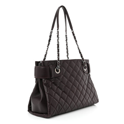 Chanel Lambskin Quilted Small Coco Loop Tote Burgundy 3 of 13