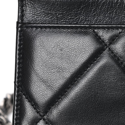 Chanel Shiny Goatskin Quilted Chanel 19 Wallet On Chain WOC Black 12 of 15