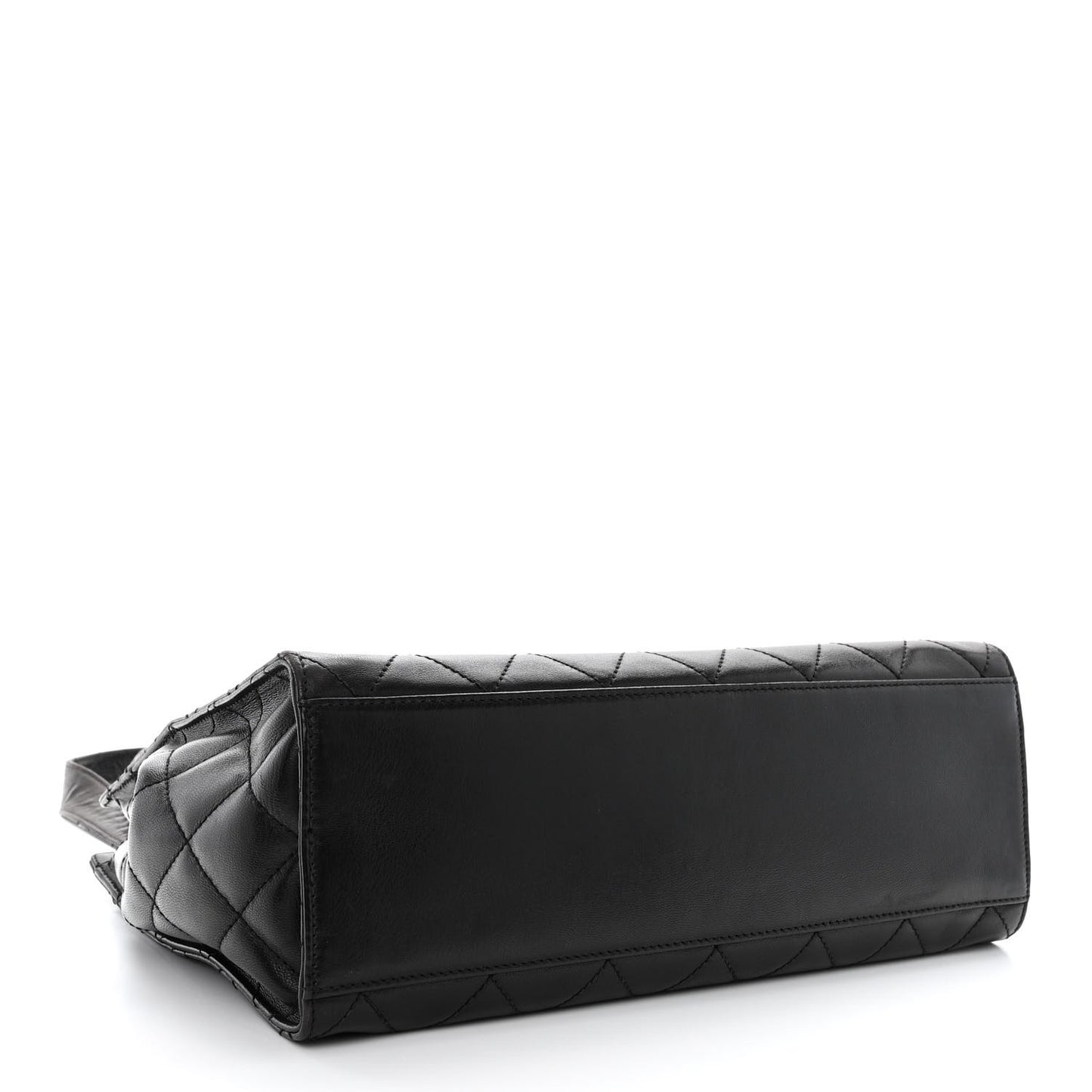 Lambskin Quilted CC Shopping Tote Black
