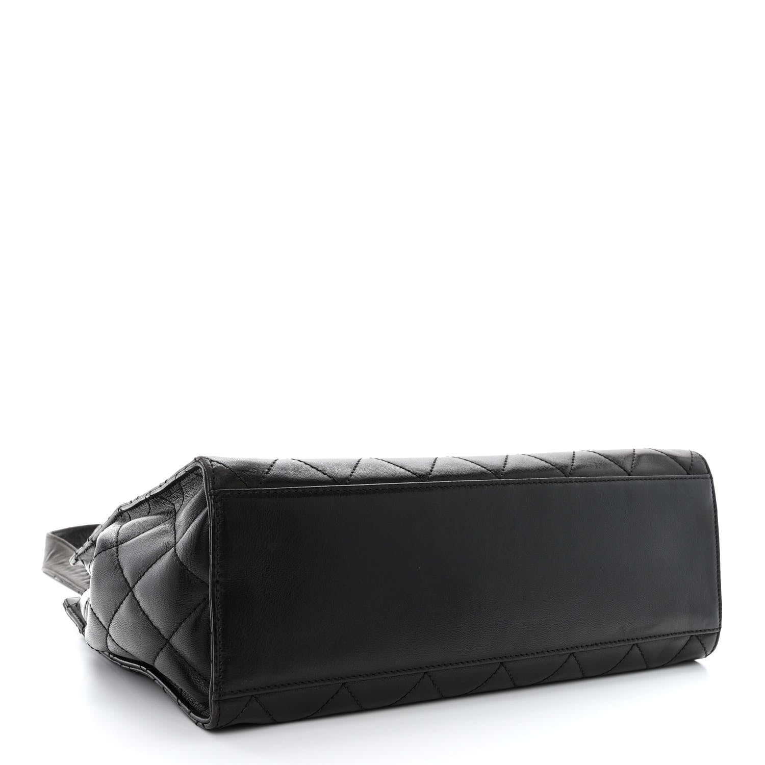 Chanel Lambskin Quilted CC Shopping Tote Black 4 of 10