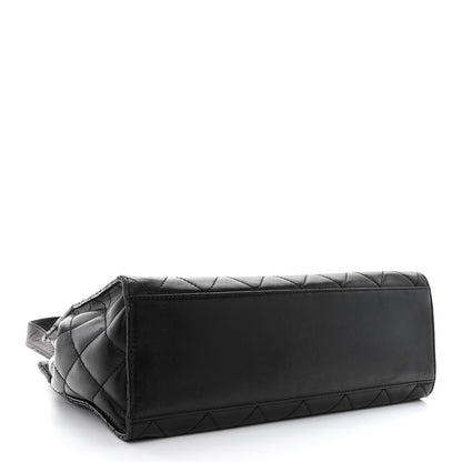 Chanel Lambskin Quilted CC Shopping Tote Black 4 of 10