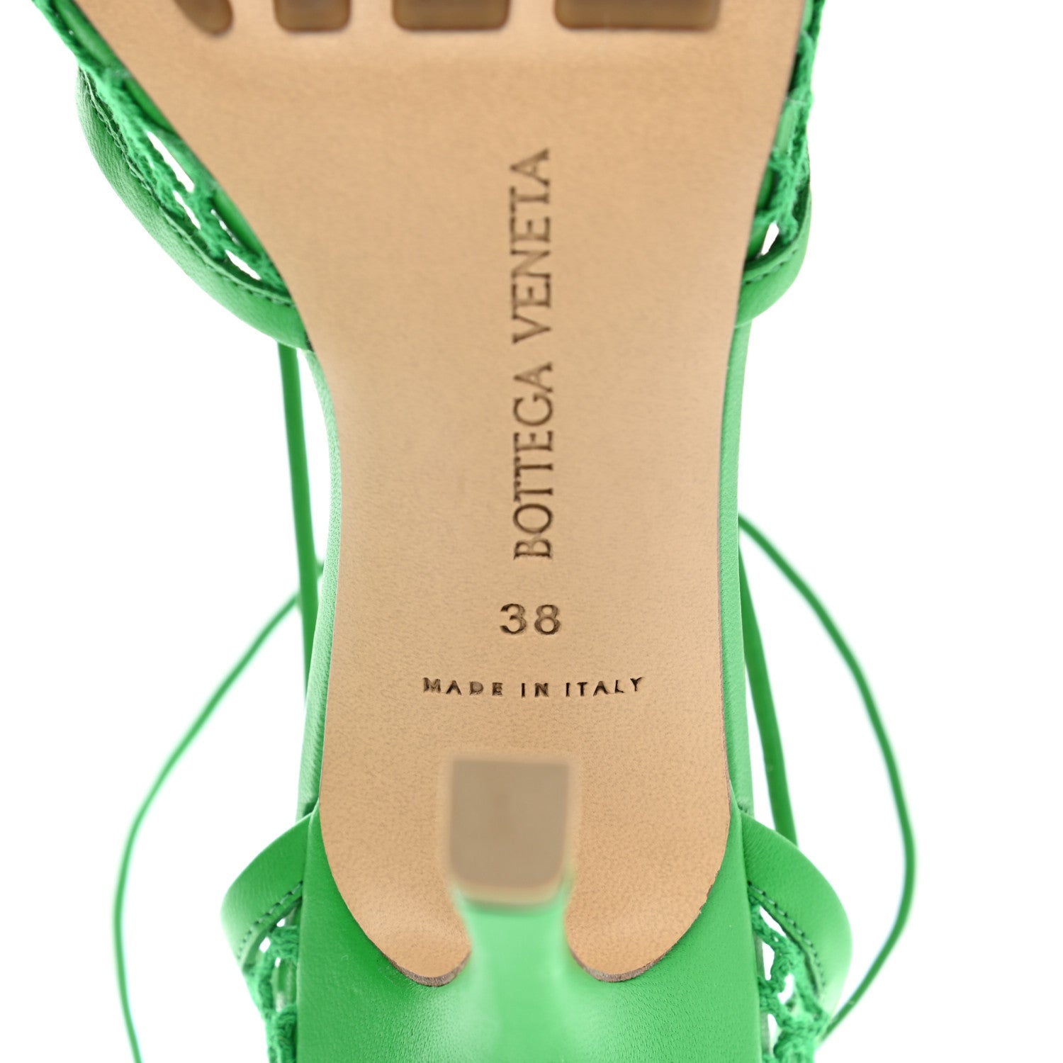 Bottega Veneta Mesh Nappa Stretch Ankle Tie 90mm Sandals 38 Grass 7 of 7