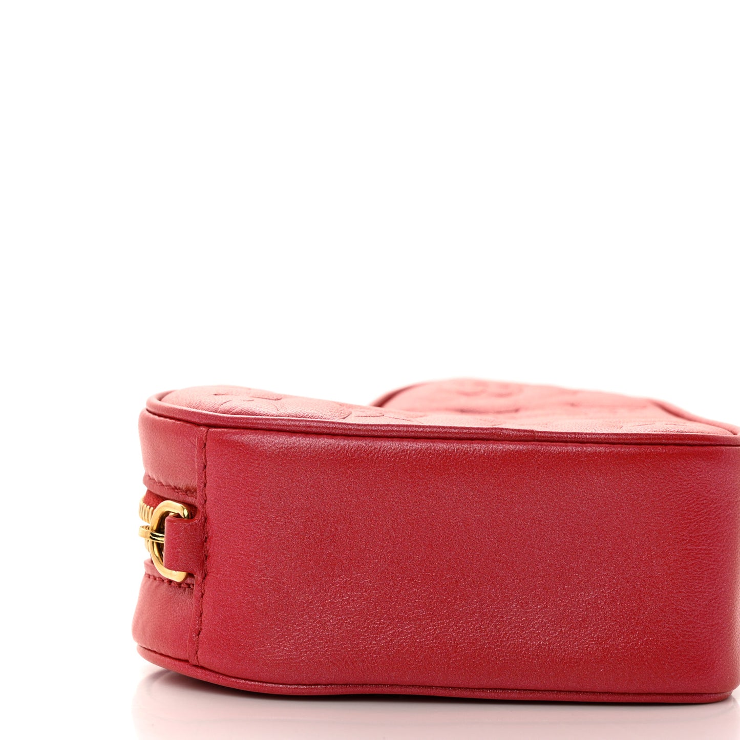 Lambskin Embossed Monogram Fall In Love Sac Coeur Heart Chain Bag Lipstick Red
