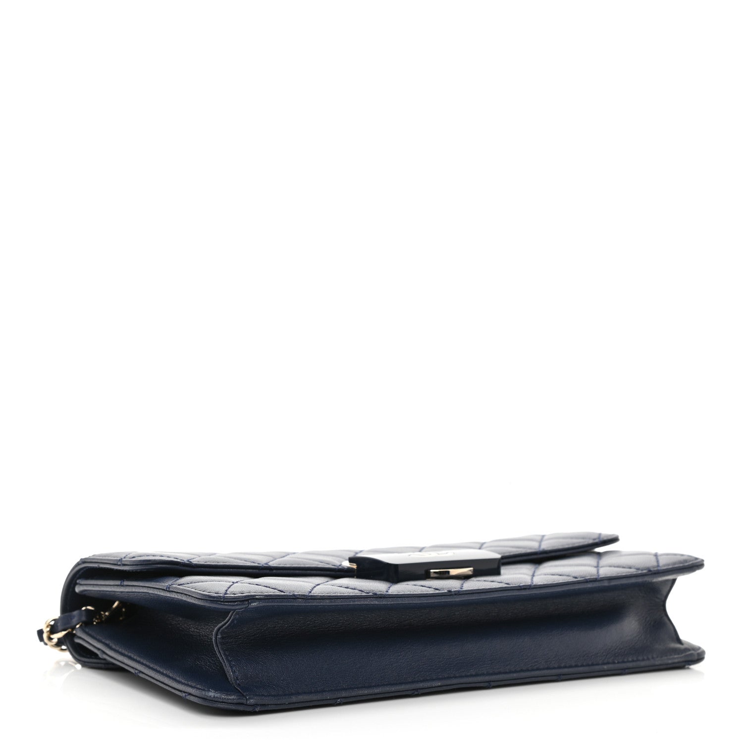 Chanel Sheepskin Quilted Small Beauty Lock Flap Navy 4 of 10