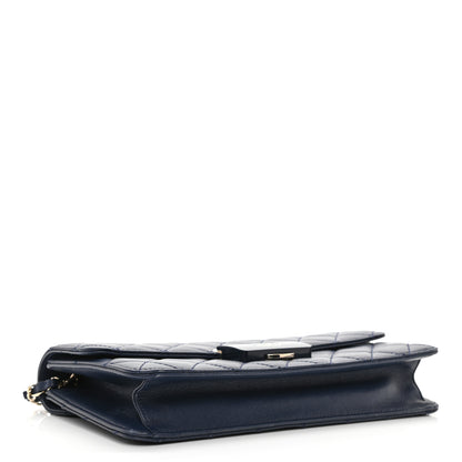 Chanel Sheepskin Quilted Small Beauty Lock Flap Navy 4 of 10