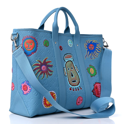 Louis Vuitton LV x YK Taurillon Monogram Weekend Tote Blue 2 of 7