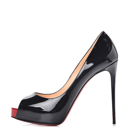 Christian Louboutin Patent New Very Prive 120 Pumps 37 Black Red 1 of 9