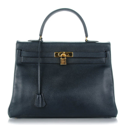 Hermes Courchevel Kelly Retourne 35 Bleu Marine 1 of 27
