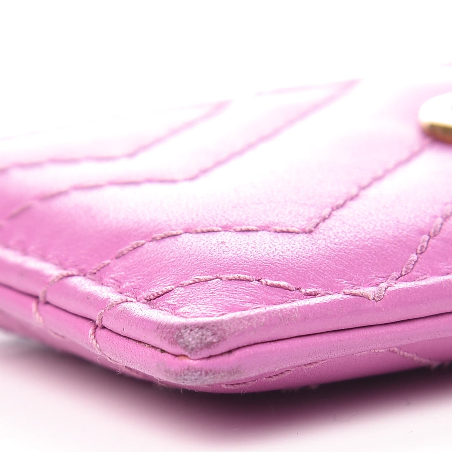 Calfskin Matelasse GG Marmont Card Holder Candy Mousse