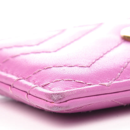 Gucci Calfskin Matelasse GG Marmont Card Holder Candy Mousse 7 of 8
