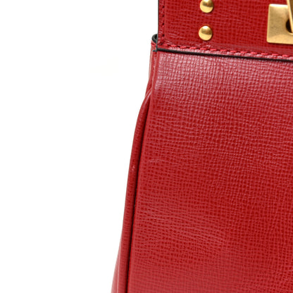 Valentino Garavani Grainy Calfskin Mini Rockstud Alcove Top-Handle Bag Rouge Pur 10 of 13
