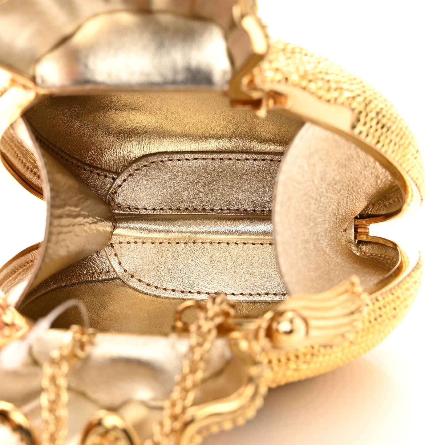Crystal Money Bags Minaudiere Clutch Gold