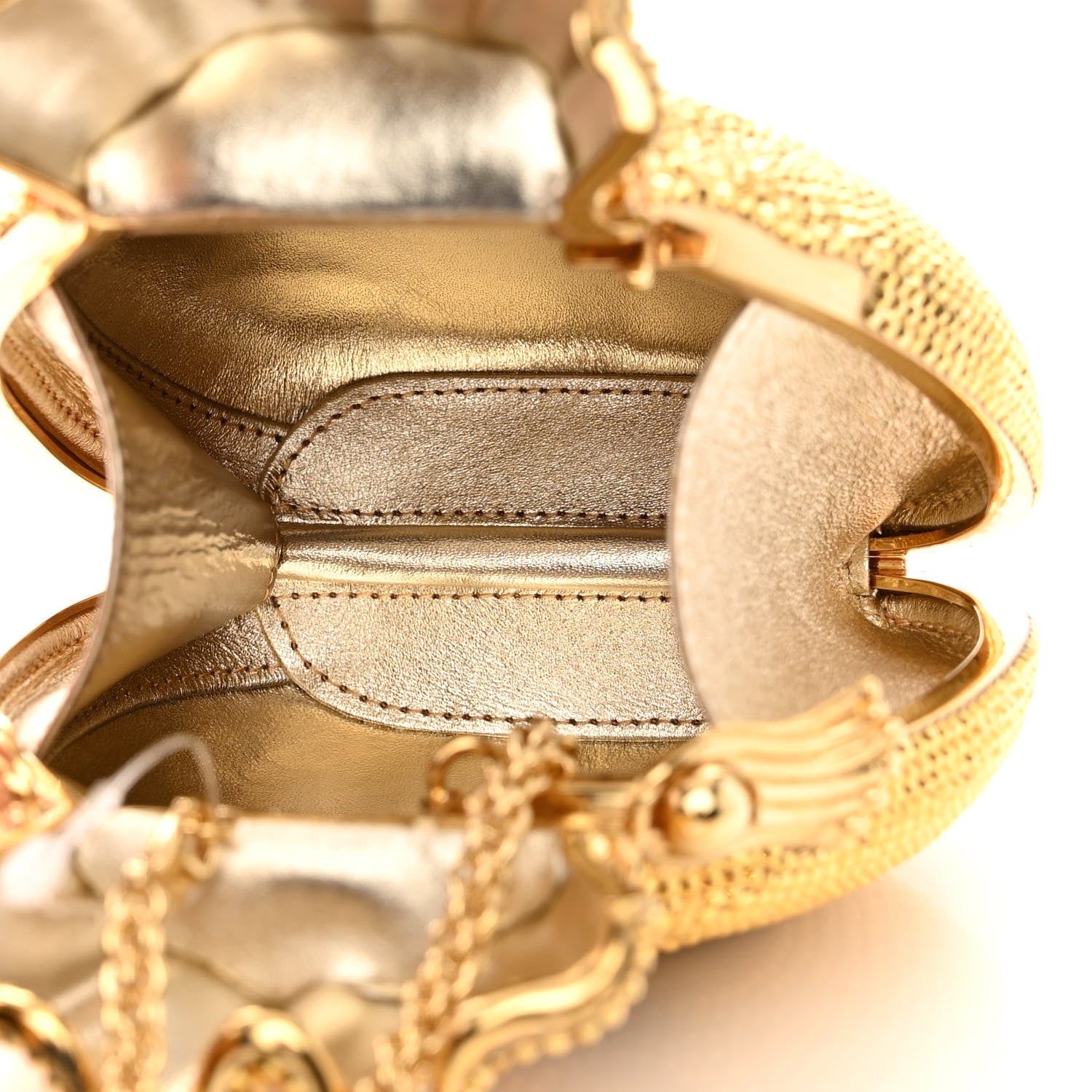 Judith Leiber Crystal Money Bags Minaudiere Clutch Gold 5 of 12