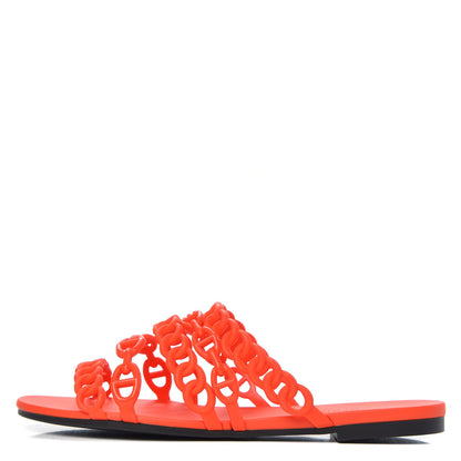 Hermes Rubber Chaine d'Ancre Nude Sandals 36 Pavot 1 of 8