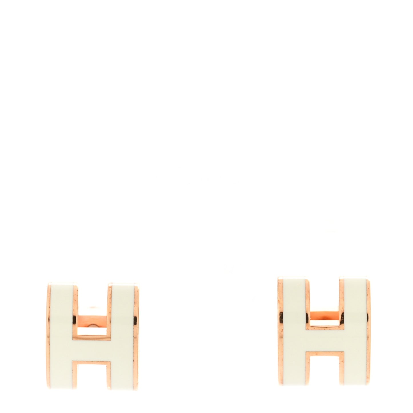 Rose Gold Lacquered Mini Pop H Earrings Vert Fizz
