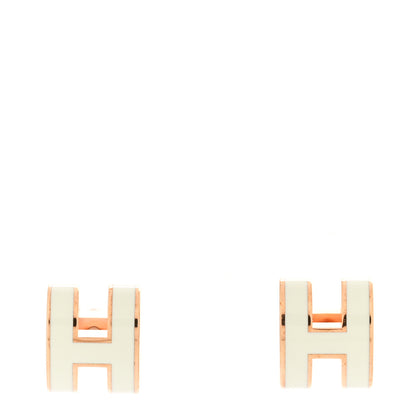 Hermes Rose Gold Lacquered Mini Pop H Earrings Vert Fizz 1 of 5