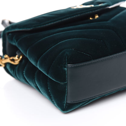Saint Laurent Velvet Y Quilted Monogram Toy Loulou Chain Satchel Dark Ottanio 12 of 13