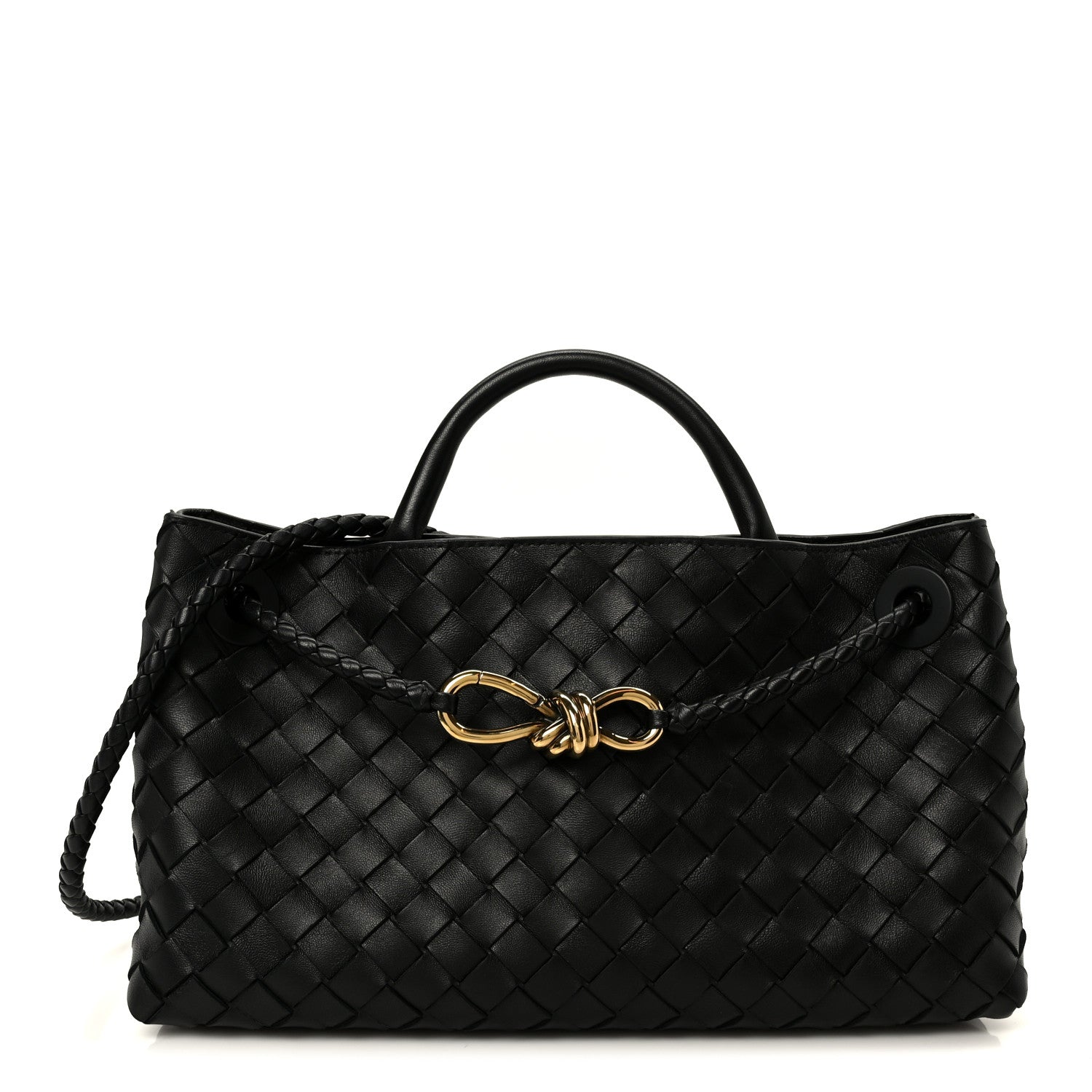Bottega Veneta Nappa Intrecciato Small East West Andiamo Shoulder Bag Black 1 of 12