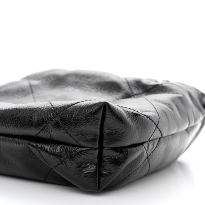 Chanel Shiny Crumpled Calfskin Quilted Pearl Mini Chanel 22 Black 10 of 11