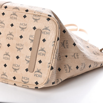 MCM Visetos Large Liz Reversible Shopper Tote Beige 11 of 15