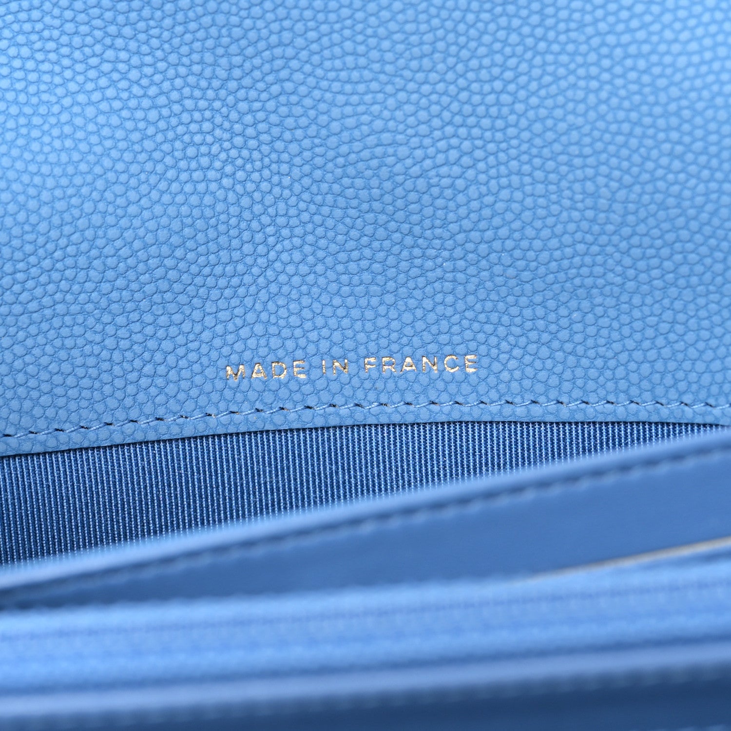 Chanel Caviar Chevron Quilted Large Flap Wallet Light Blue 7 of 10