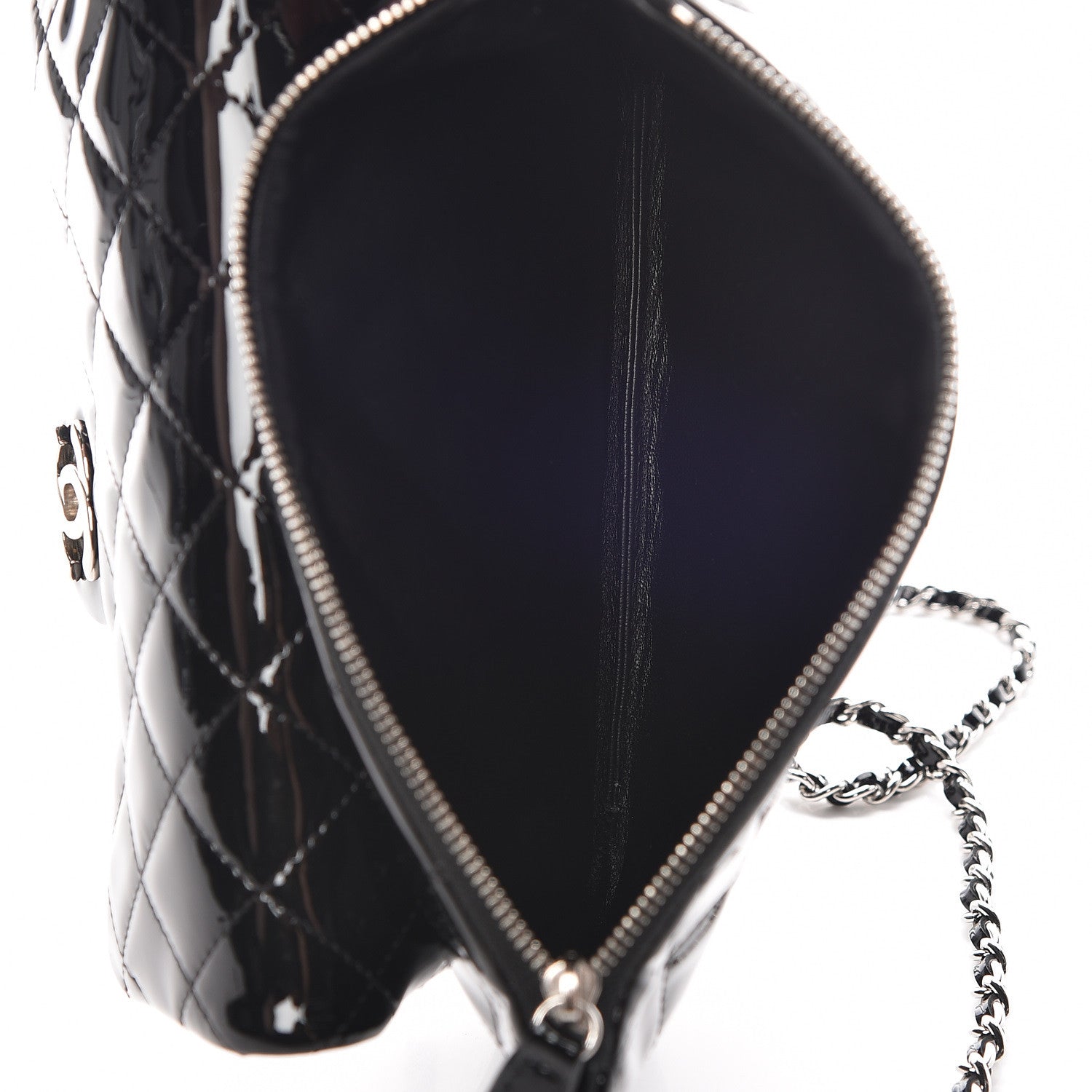 Chanel Patent Calfskin Quilted Daily Zip Crossbody Bag Black 8 of 10
