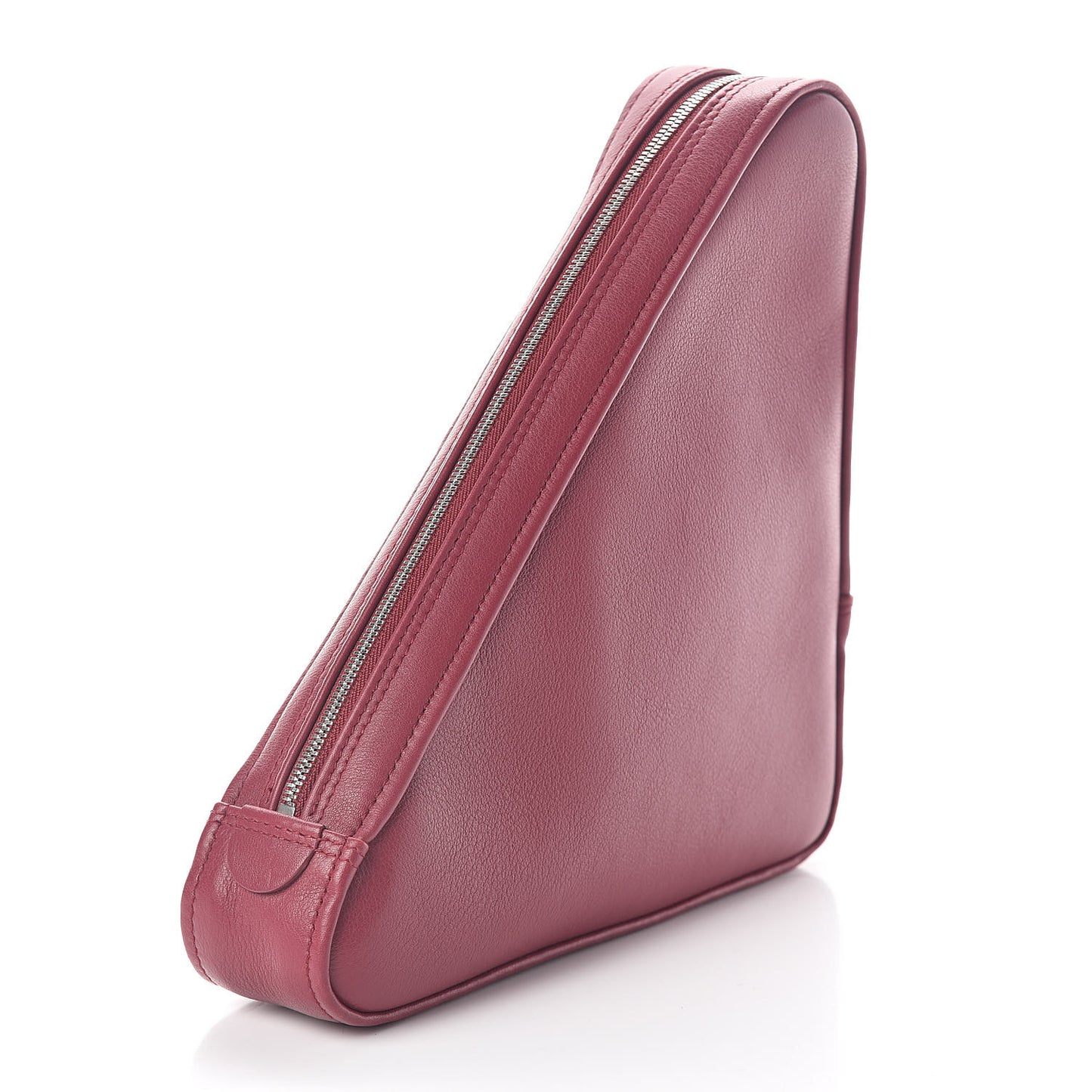 Shiny Day Calfskin M Triangle Pouch Rouge Grenat