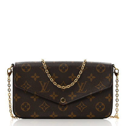 Louis Vuitton Monogram Pochette Felicie Chain Wallet Fuchsia 3 of 10